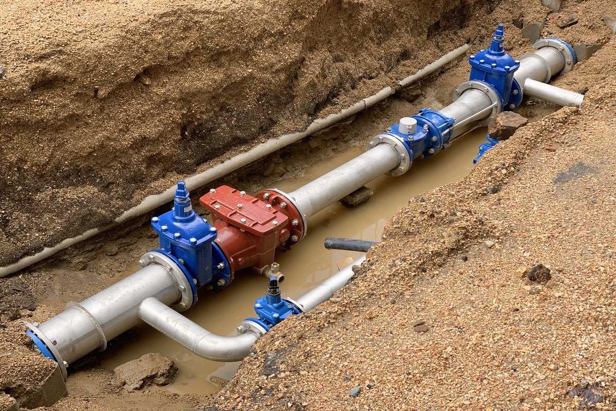 new water pipe in the ground