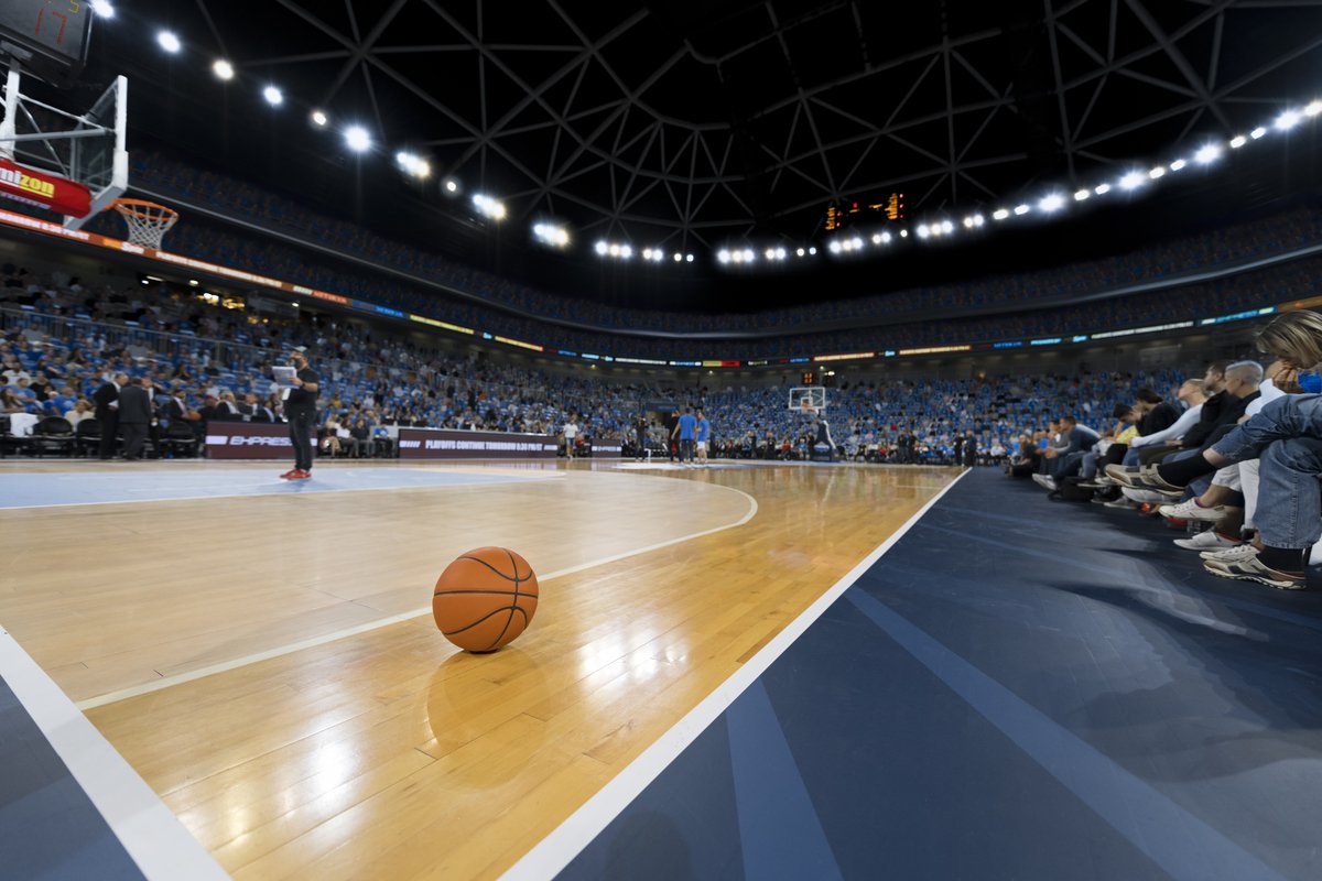 Basketball on court
